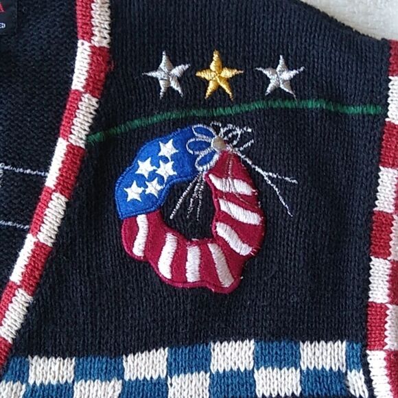 Y2K Vintage ugly sweater holiday 80s 90s Americana Christmas embellished… - Picture 5 of 7